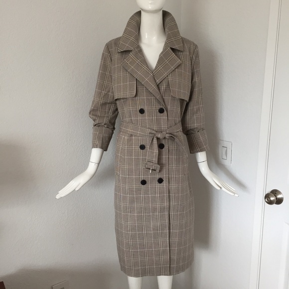 Burberry style check trench coat - Picture 5 of 7